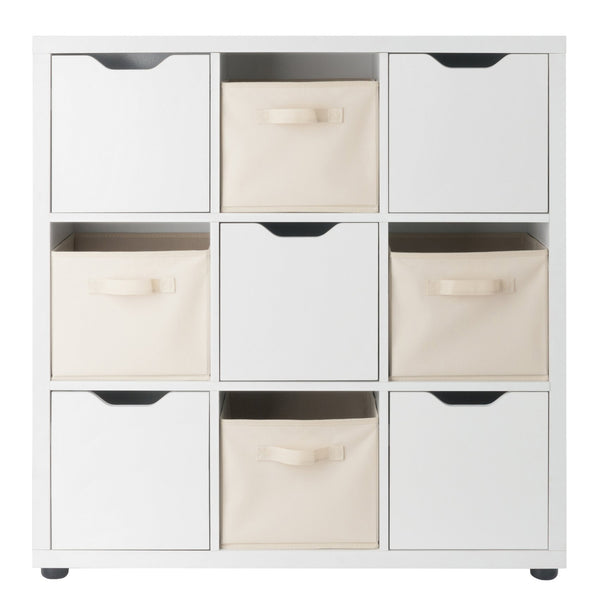 Winsome Wood Julia 3x3 Storage Cabinet Set With Baskets - Stylish, Versatile, And Perfect For Organizing Clutter White Composite Wood 10541-winsome-wood
