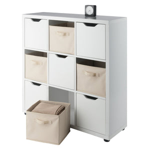 Winsome Wood Julia 3x3 Storage Cabinet Set With Baskets - Stylish, Versatile, And Perfect For Organizing Clutter White Composite Wood 10541-winsome-wood