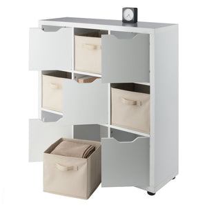Winsome Wood Julia 3x3 Storage Cabinet Set With Baskets - Stylish, Versatile, And Perfect For Organizing Clutter White Composite Wood 10541-winsome-wood