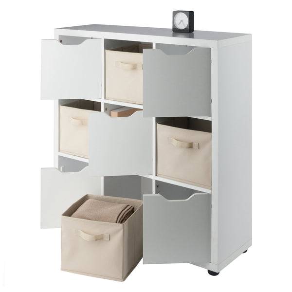 Winsome Wood Julia 3x3 Storage Cabinet Set With Baskets - Stylish, Versatile, And Perfect For Organizing Clutter White Composite Wood 10541-winsome-wood