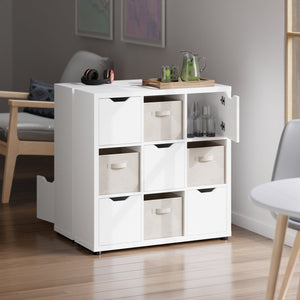 Winsome Wood Julia 3x3 Storage Cabinet Set With Baskets - Stylish, Versatile, And Perfect For Organizing Clutter White Composite Wood 10541-winsome-wood