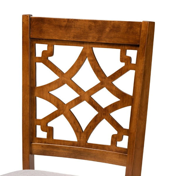 Baxton Studio Baxton Studio Mael Grey Fabric Dining Chair Set – Modern Walnut Finish, Comfort & Style Combined RH331C-Grey/Walnut-DC-2PK