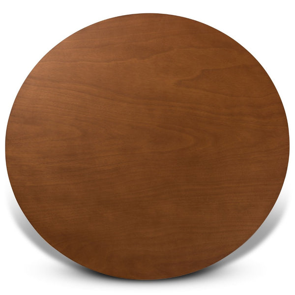 Baxton Studio Baxton Studio 7-Piece Contemporary Grey Upholstered Dining Set with Walnut Brown Circular Table Callie-Grey/Walnut-7PC Dining Set