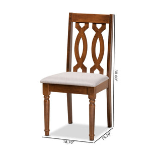 Baxton Studio Baxton Studio Cherese 2-Piece Dining Chair Set in Grey Fabric & Walnut Brown for Elegant Dining RH334C-Grey/Walnut-DC-2PK