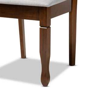 Baxton Studio Baxton Studio Augustine Dining Chairs - Modern Grey Upholstered Design with Walnut Wood Frame 2-Piece RH316C-Grey/Walnut-DC-2PK