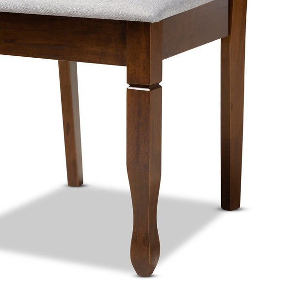 Baxton Studio Baxton Studio Augustine Dining Chairs - Modern Grey Upholstered Design with Walnut Wood Frame 2-Piece RH316C-Grey/Walnut-DC-2PK