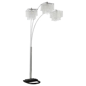 English Elm Bali Chrome Arc Crystal Floor Lamp with Hanging Drops, 90" Sleek Metallic Finish, Luxe Ambient Lighting B062P328713