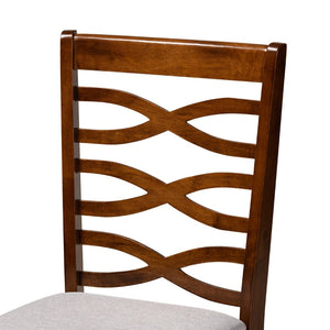 Baxton Studio Baxton Studio Lanier Modern Grey Upholstered Dining Chairs Set with Walnut Brown Finish for Comfort RH318C-Grey/Walnut-DC-2PK