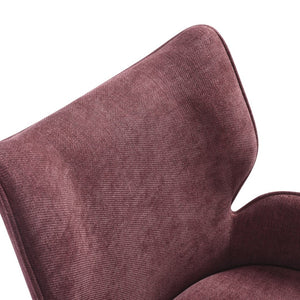 English Elm Alicia Sculptural Wraparound Upholstered Dining Chair with Curved Sled Base for Modern Rooms Purple B2736P464805