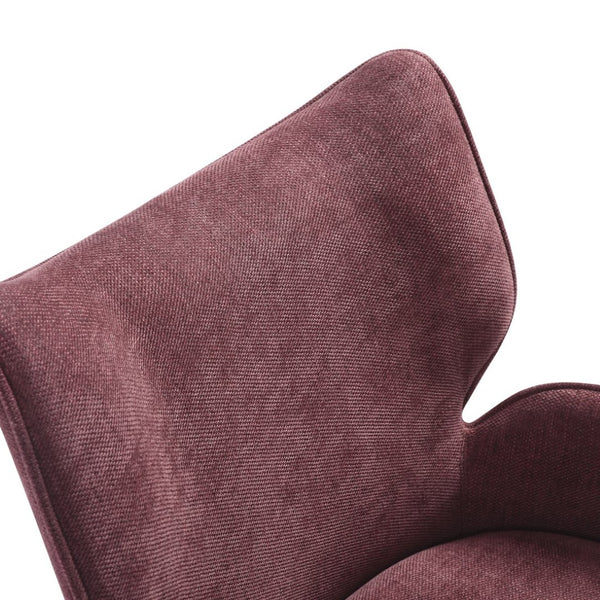 English Elm Alicia Sculptural Wraparound Upholstered Dining Chair with Curved Sled Base for Modern Rooms Purple B2736P464805