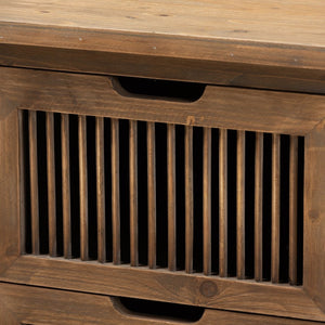 Baxton Studio Baxton Studio Clement Rustic End Table with Spindle Accents & Storage - Medium Oak Finish Charm LD19A004-Medium Oak-ET