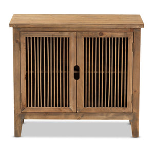 Baxton Studio Baxton Studio Clement Rustic Accent Cabinet - Medium Oak Finish, Stylish Storage & Display Solution LD19A005-Medium Oak-Cabinet