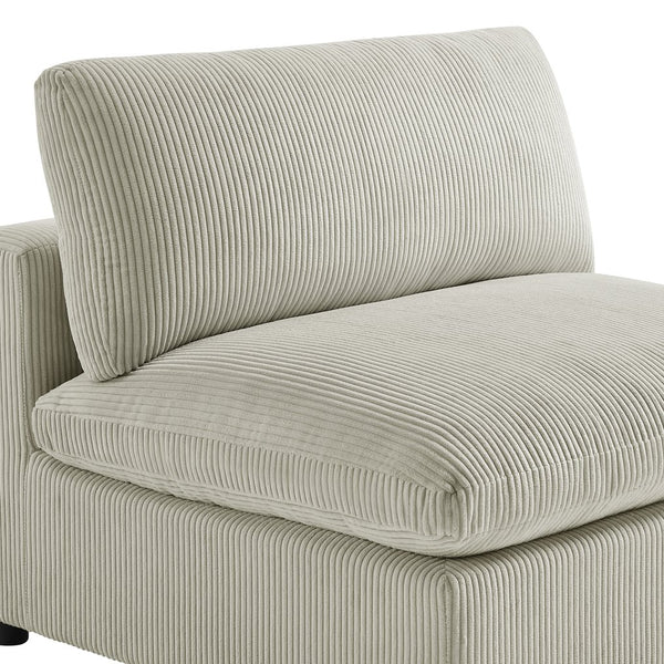 English Elm Chelsea Armless Chair - Soft Beige Corduroy, Modern Design, Plush Comfort For Small Spaces B050P401998