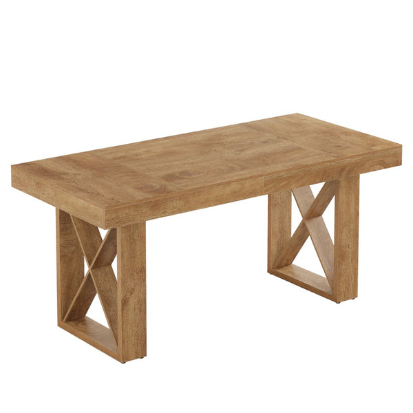 English Elm Executive Home Office Desk with Warm Wood Grain Finish and Spacious 63 Inch Worksurface T3971P460518