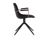 Cassius Swivel Dining Armchair - Abbington Black / Bravo Black 105614 Sunpan