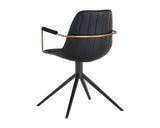 Cassius Swivel Dining Armchair - Abbington Black / Bravo Black 105614 Sunpan