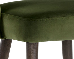 Sunpan Monae Velvet Counter Stool Barrel Back Design with Antique Brass Birch Legs 105617