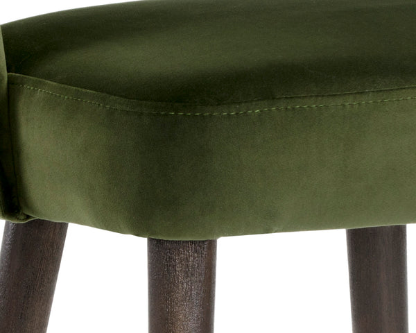 Sunpan Monae Velvet Counter Stool Barrel Back Design with Antique Brass Birch Legs 105617