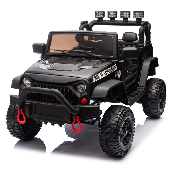 English Elm 24v Kids Electric Ride on Car with Parental Remote Dual Motors and Four Wheel Suspension Black W1578P208321
