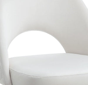 English Elm Zemirah White Velvet Side Chairs Set of 2 — 4" Cushions, Hollow Back, Gloss Finish, Durable Frame B2726P262963