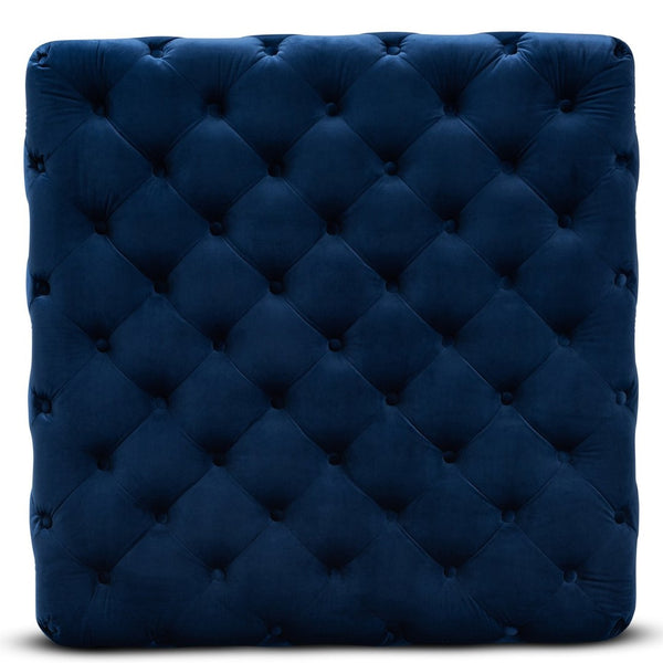 Baxton Studio Baxton Studio Royal Blue Velvet Cocktail Ottoman with Gold Base - Elegant, Fully Assembled Luxury Piece TSF-6690-Royal Blue/Gold-Otto