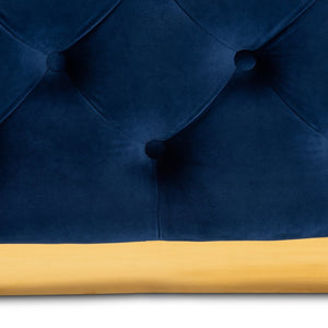 Baxton Studio Baxton Studio Royal Blue Velvet Cocktail Ottoman with Gold Base - Elegant, Fully Assembled Luxury Piece TSF-6690-Royal Blue/Gold-Otto