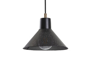 Sunpan Meira Black Iron Cone Pendant Light Handcrafted Industrial Fixture for Dining Spaces 105803