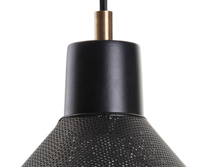 Sunpan Meira Black Iron Cone Pendant Light Handcrafted Industrial Fixture for Dining Spaces 105803