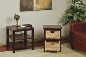 OSP Home Furnishings Seabrook Two-Tier Storage Unit Espresso