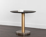 Monaco Bistro Table - Gold - Grey Marble / Charcoal Grey - 35.5" 105878 Sunpan