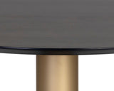 Monaco Bistro Table - Gold - Grey Marble / Charcoal Grey - 35.5" 105878 Sunpan