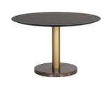 Monaco Dining Table - Gold - Grey Marble / Charcoal Grey - 48" 105882 Sunpan