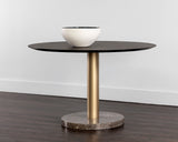 Monaco Dining Table - Gold - Grey Marble / Charcoal Grey - 48" 105882 Sunpan