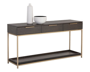 Rebel Console Table With Drawers - Gold - Charcoal Grey 105889 Sunpan