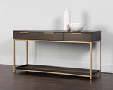 Rebel Console Table With Drawers - Gold - Charcoal Grey 105889 Sunpan