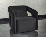 Kendrick Swivel Lounge Chair - Abbington Black 105921 Sunpan