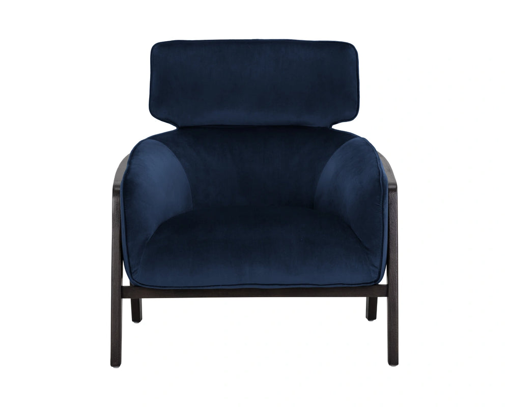 Sunpan Maximus Sculpted Wood Frame Lounge Chair Contemporary Upholstered Living Room Accent 105926V