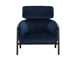 Sunpan Maximus Sculpted Wood Frame Lounge Chair Contemporary Upholstered Living Room Accent 105926V