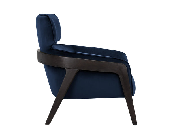 Sunpan Maximus Sculpted Wood Frame Lounge Chair Contemporary Upholstered Living Room Accent 105926V