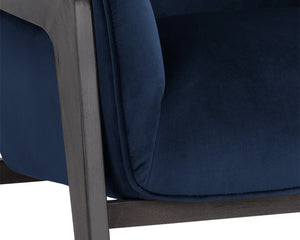 Sunpan Maximus Sculpted Wood Frame Lounge Chair Contemporary Upholstered Living Room Accent 105926V