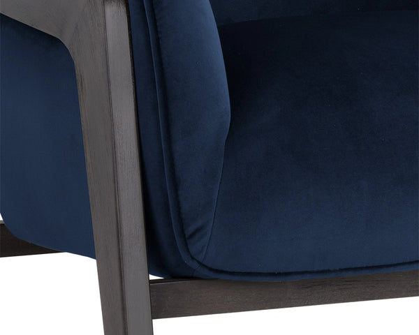 Sunpan Maximus Sculpted Wood Frame Lounge Chair Contemporary Upholstered Living Room Accent 105926V