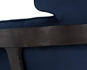 Sunpan Maximus Sculpted Wood Frame Lounge Chair Contemporary Upholstered Living Room Accent 105926V