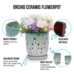 English Elm Set Of 2 Modern Ceramic Flowerpots With Drainage Holes - Stylish Planters For Indoor & Outdoor Use W3273P322553-GIGA