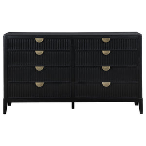 English Elm Mason Black 8-Drawer Dresser – Elegant Storage Solution With Antique Brass Accents For Modern Bedrooms B062P354068