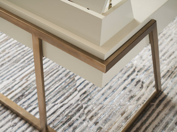 Lexington Sligh Langley Writing Desk – Stylish Home Office Solution With Usb Charging, Soft-close Drawers & Storage Linen White Wood 105-410