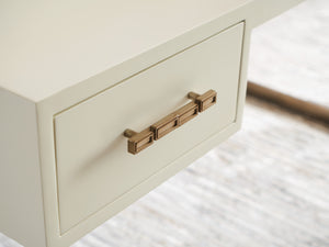 Lexington Sligh Langley Writing Desk – Stylish Home Office Solution With Usb Charging, Soft-close Drawers & Storage Linen White Wood 105-410