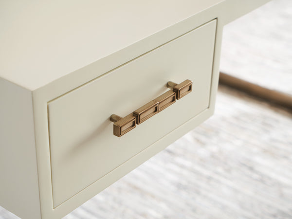 Lexington Sligh Langley Writing Desk – Stylish Home Office Solution With Usb Charging, Soft-close Drawers & Storage Linen White Wood 105-410