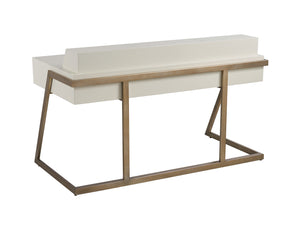 Lexington Sligh Langley Writing Desk – Stylish Home Office Solution With Usb Charging, Soft-close Drawers & Storage Linen White Wood 105-410