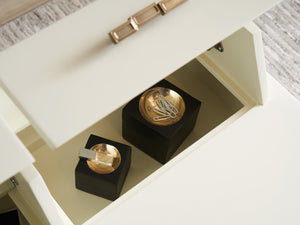 Lexington Sligh Langley Writing Desk – Stylish Home Office Solution With Usb Charging, Soft-close Drawers & Storage Linen White Wood 105-410