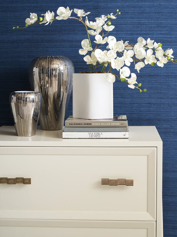 Lexington Sligh Langley File Chest - Elegant Contemporary Storage With Two Locking Drawers In Ivory & Silver Leaf Finish Linen White Wood 105-450